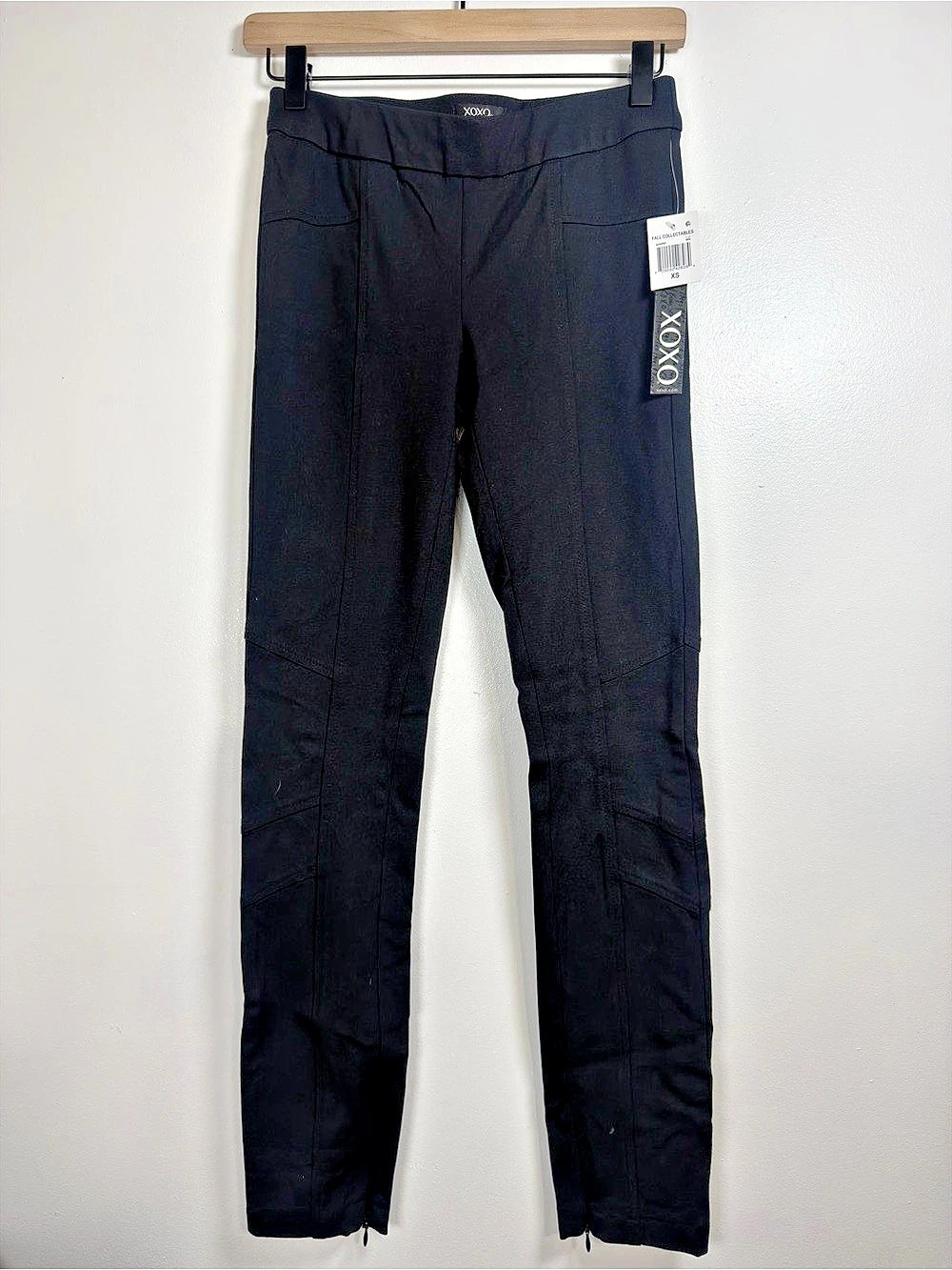 XOXO Black Zip Hem Leggings Size XS NWT